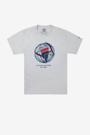 FILA Nyc Globe Tee Shirts Grey,Mens Tennis | CA.PCRZNH812